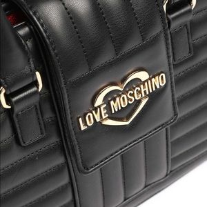 Black Leather Love Moschino Bag
